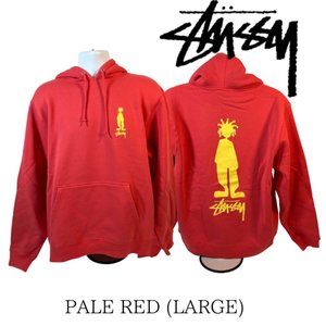 "NWT" STUSSY King Raggamuffin Hoodie Pale Red